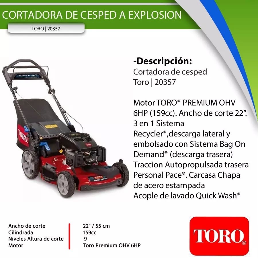 Cortadora De Cesped Toro 20357 LA QUINTA