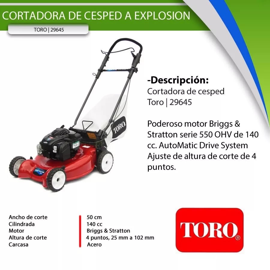 Cortadora de Cesped Toro 29645 - LA QUINTA